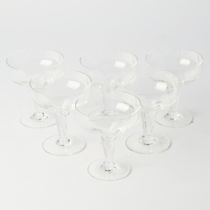 A Set of Six Vintage Crystal Champagne Coupes
