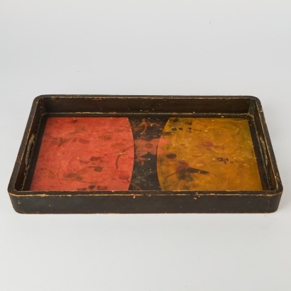 A Chinoiserie Laquered Drinks Tray