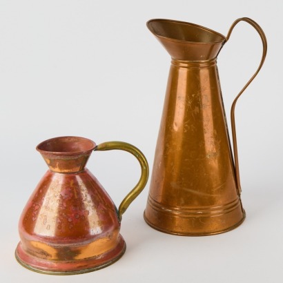 A Pair of Vintage Copper Jugs
