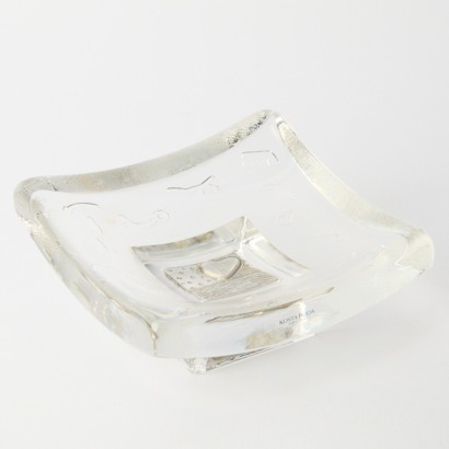 A Kosta Silver Heart Dish By Bertie Vallien