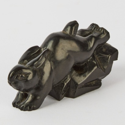 A Black Netsuke Rabbit
