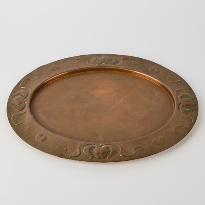 An Art Nouveau Copper Tray