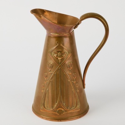 An Art Nouveau Copper Jug