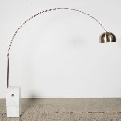 An Arco Style Floor Lamp With Marble Base
