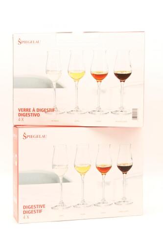 *(2) Spiegelau Digestif Glasses 4 pack (GB), 8 Glasses sold as One Lot. RRP: $240