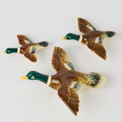 Three Ceramic Flying Ducks