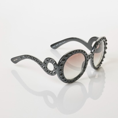 Prada, SPR31P Crystal Ornate Sunglasses, (Missing 8 studs)