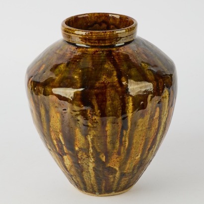 A Autumnal Glazed Vase By Barry Ball (Stamped)