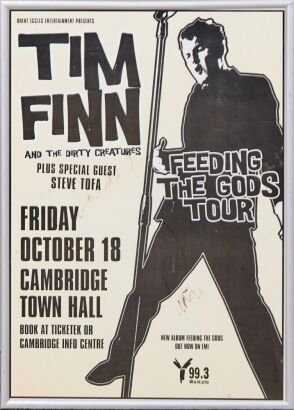A Signed Tim Finn Feeding The Gods Tour Poster