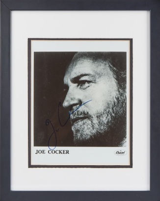 A Signed and Matted Joe Cocker Photo