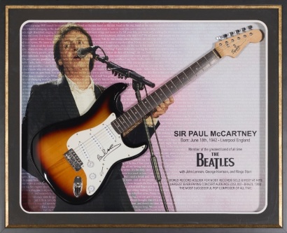 A Squier Fender Guitar Signed by Sir Paul McCartney