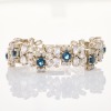 Prada, 17cm, Blue / White Crystal Embellished Bracelet with Box