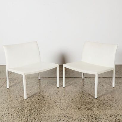 A Pair of Leather Occasional Chairs by Bondalo