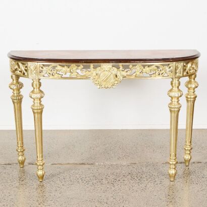A Contemporary Timber Topped Console