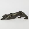 A Lalique Zeila Black Crystal Panther Large Sculpture