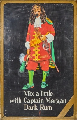 A Large Hand-Painted Captain Morgan Rum Advertisement From the Kings Arms Tavern in Auckland
