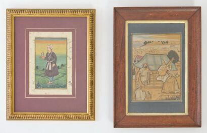 A Set of Two Indian Miniature 'Figure' Paintings
