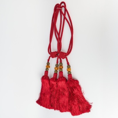 A Pair of Extra Large Red Moroccan Curtain Pulls
