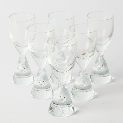 A Set of Six Holmegaard Princess Glasses