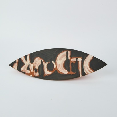 A Studio Pottery Form Marked M.T