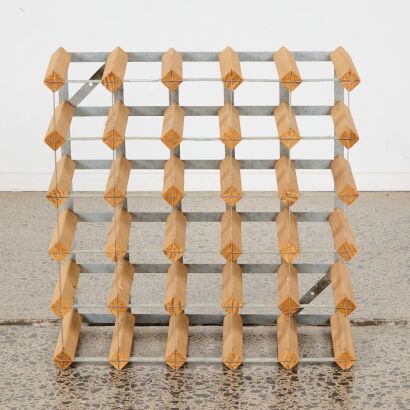 A Vintage 30-Bottle Wine Rack
