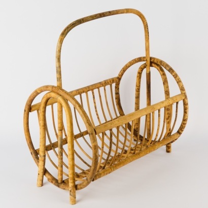 A Vintage Cane Magazine Rack