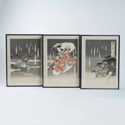 Three Japanese 20th-century woodblock prints