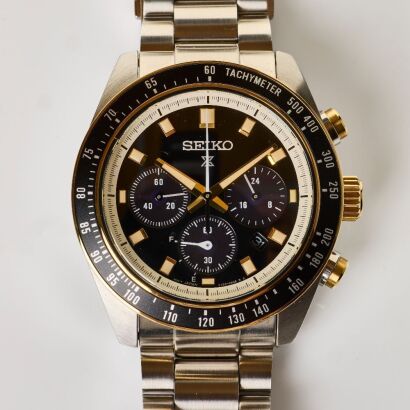 Stainless Steel / Gold Tone, Seiko Prospex Solar, Speedtimer Chronograph Wristwatch circa, 2025