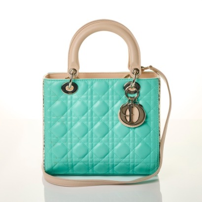 Christian Dior, Lady Dior in Mint Green / Spotted Python with Box
