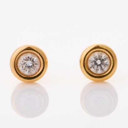 Tiffany & Co, Elsa Peretti, .14ct Diamond Stud Earrings with Box