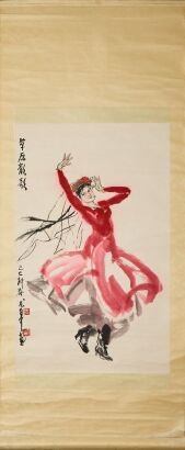 A Set of Two Chinese Paintings of Court Ladies