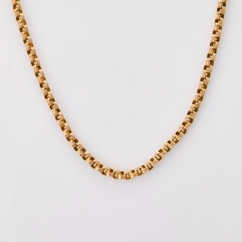 9ct Yellow Gold, 143cm Long Muff Chain (Clasp missing)
