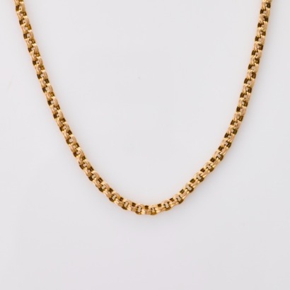 9ct Yellow Gold, 143cm Long Muff Chain (Clasp missing)