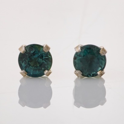 14ct White Gold, 4.20mm Sapphire Stud Earrings