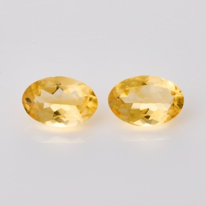Pair of Loose 5.92ct Oval Citrines
