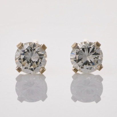 14ct White Gold, 3.85mm Diamond Stud Earrings