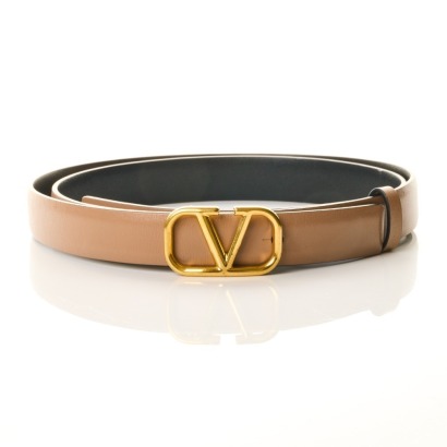 Valentino Garavani, Taupe / Black Reversible Belt