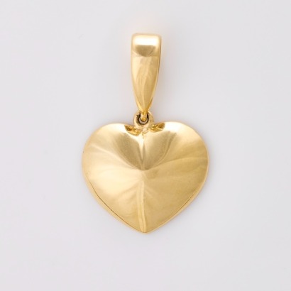 9ct Yellow Gold, Vintage, Hollow Heart Pendant