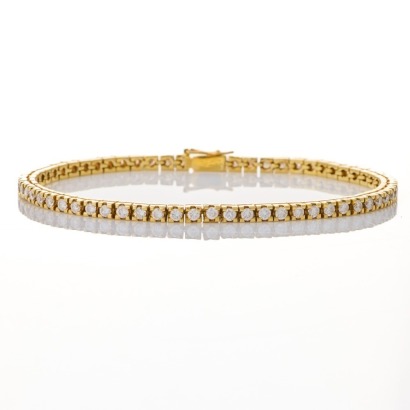 18ct Yellow Gold, 2.35ct Diamond Tennis Bracelet