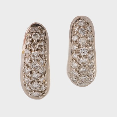 18ct White Gold, .35ct Diamond Huggie Earrings