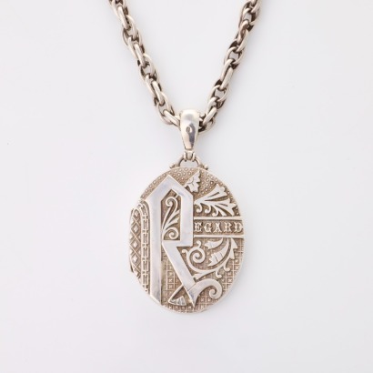 Sterling Silver, Antique, Regard Locket on 65cm SIlver Chain