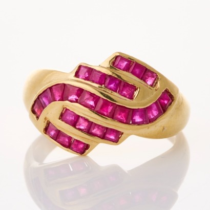 10ct Yellow Gold, Ruby Dress Ring