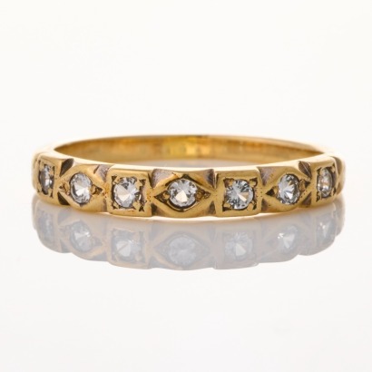 9ct Yellow Gold, Clear Stone Band