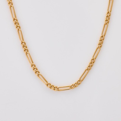 15ct Yellow Gold, 45cm Figaro Link Chain