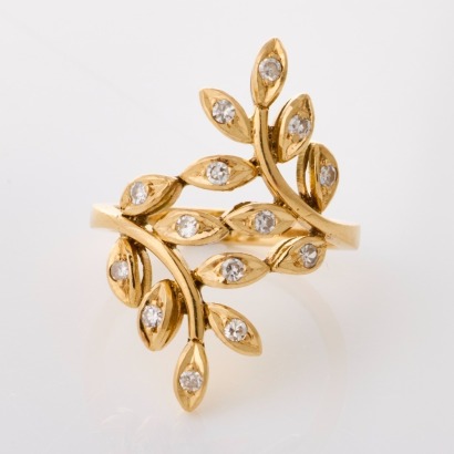 18ct Yellow Gold, 0.27ct Diamond Dress Ring
