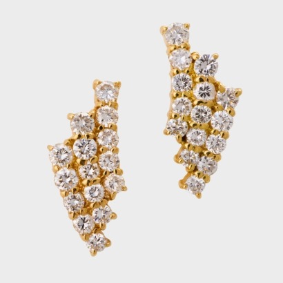18ct Yellow Gold, .80ct Diamond Earrings