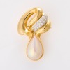 Takasi, Yellow Gold, Japanese Mabe Pearl / 0.28ct Diamond Pendant-Brooch
