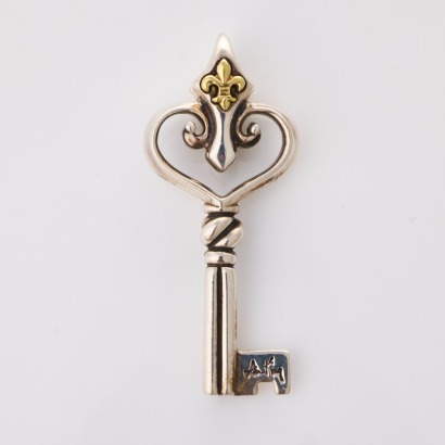 Ann King. Sterling Silver / 18ct Yellow Gold, Key Pendant
