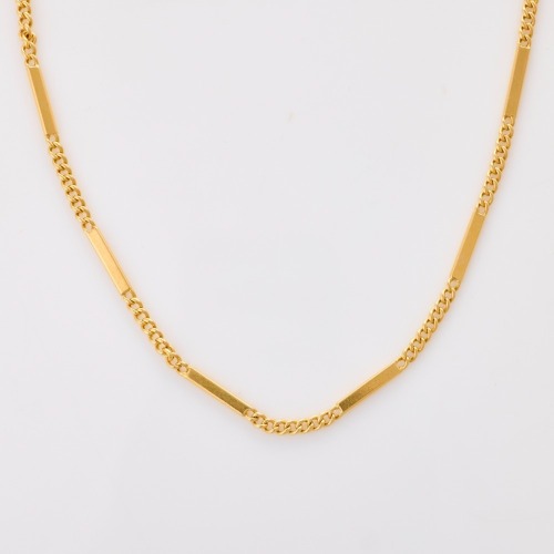 18ct Yellow Gold, 68cm Curb / Bar Link Necklace