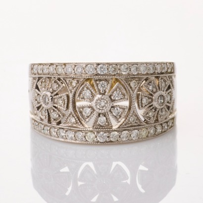 18ct White Gold, Art Deco, 0.48ct Diamond Ring